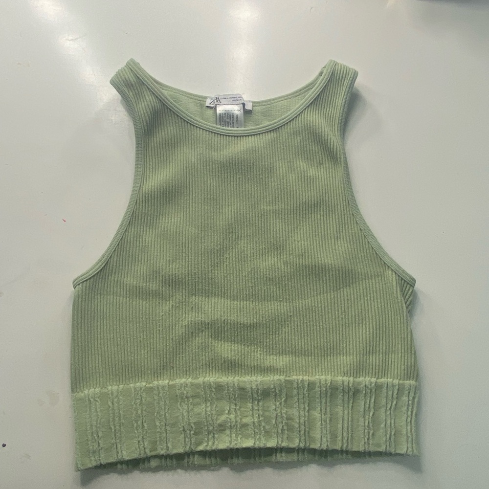 Zara green tank! Supposed to have the worn/ knitted look
